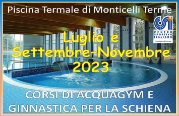 Monticelli: Corsi di Acquagym e ginnastica per la schiena